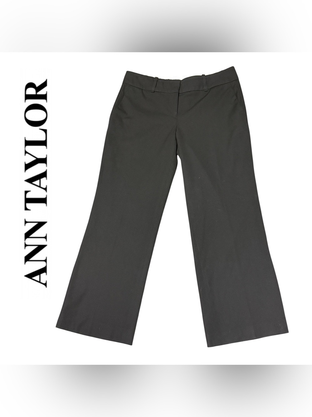 Ann Taylor Black wide straight leg Dress Pants/Petite women size 4P|Office